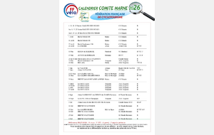 calendrier cyclotourisme 2026 Marne